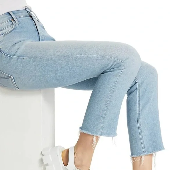 MOTHER The Mid Rise Dazzler Crop Fray in Sun Kissed